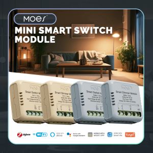 Controle MOES Star Ring-serie Mini Tuya WiFi / Zigbee Smart Switch DIY Module Lichtschakelaar 1/2 Gang Afstandsbediening Werk Alexa Google Home