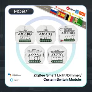 CONTRÔLE MOES TUYA ZIGBEE 3.0 Smart Light Switch Relay Module 1/2/3 gang Smart Life / Tuya App Control, fonctionne avec Alexa Google Home Yandex