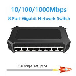 Control Network Switch 8port Gigabit Ethernet Smart Switcher High Performance1000Mbps Ethernet Network Switch RJ45 Hub Internet Injector