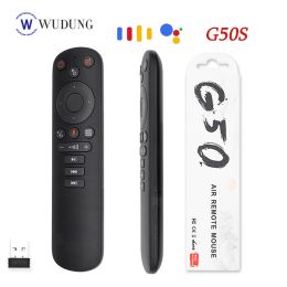 Control Nuevo G50S Wireless Fly Air Mouse Gyroscope 2.4G Smart Voice Remote Control G50 para X96Q X96 Max Plus Android TV Box vs G20S G30