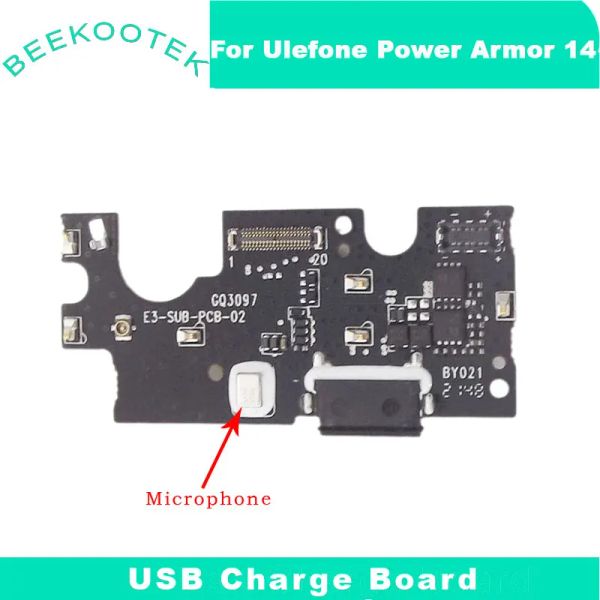 Contrôlez la nouvelle carte d'origine de la bougie de base Ulefone Power Armor 14 USB BASE PORT avec des pièces microphones pour Ulefone Power Armor 14 Smart Phone