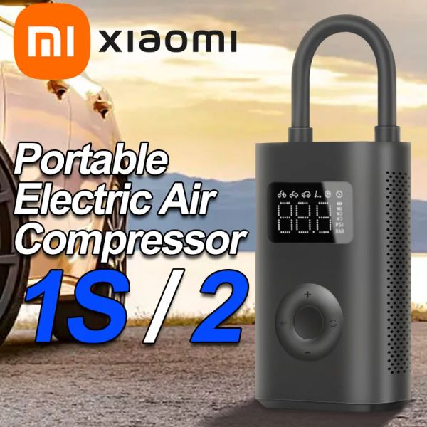 Contrôle nouveau Original Xiaomi Mini pompe à Air électrique Portable trésor 2 Mijia 150PSI compresseur 1S TypeC LED gonfleur multioutil pour voiture