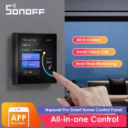 Bediening Nieuw SONOFF NSPanel Pro Smart Home-bedieningspaneel EU HMI TFT 3,95-inch touchscreen Slimme scèneweergave Spraakbesturing via Alexa Google