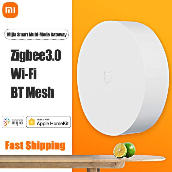 Control más nuevo Xiaomi Mijia Smart MultiMode Gateway ZigBee WIFI Bluetooth Mesh Hub Smart Home Hub funciona con Mi Home APP Apple Homekit