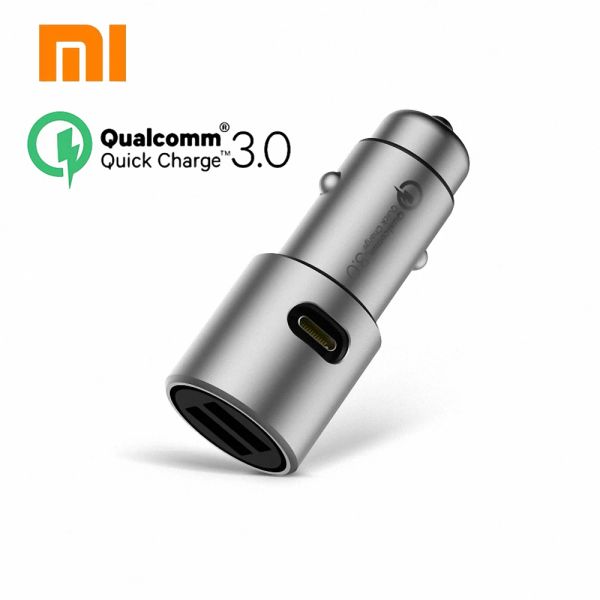 Contrôle le plus récent chargeur de voiture rapide Xiaomi QC3.0 en métal double USB chargeur de voiture rapide 5 V/3A ou 9 V/2A ou 12 V/1.5A livraison directe