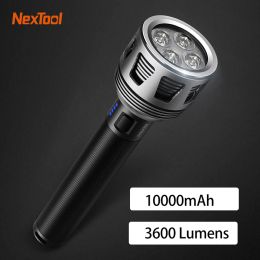 Contrôle lampe de poche Nextool 3600lm 450m IPX7 IPPHERPHERPHERS 10000mAh USB USB Rechargeable Reforce de serre d'urgence LED d'urgence pour le camping en plein air