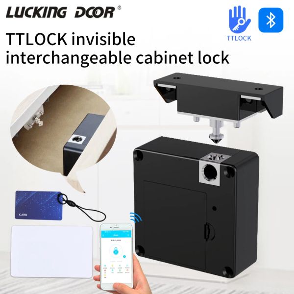 Contrôle la carte IC NFC TTLOCK application déverrouillage de verrouillage sans clé de porte d'invisible cassette de porte de porte de cassette de casier en bois verrures intelligentes électroniques en bois