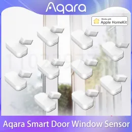 Contrôle le capteur de fenêtre de porte Aqara d'origine Zigbee Connexion sans fil Smart Door Capteur MCCGQ11LM Travaillez avec l'application Xiaomi Home HomeKit