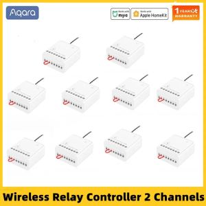 Controle Originele Aqara draadloze relaiscontroller 2 kanalen Tweewegbesturingsmodule Werk voor Mijia APP en Home Kit