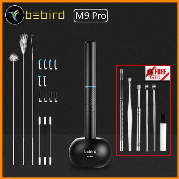 Contrôle original Bebird M9 Pro Smart Visual Earstick Otoscope 300W Endoscoop étanche Mini caméra avec base de charge magnétique VS R1 R3