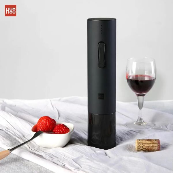 Control Original Huohou abridor automático de botellas de vino tinto sacacorchos eléctrico cortador de papel de aluminio herramienta de salida de corcho 6S batería abierta de 550Mah