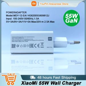 Contrôle Original Xiaomi 55W GaN chargeur rapide européen TypeC câble de charge rapide pour Xiaomi 11 10 10lite Redmi Note 9 Pro 10 K40 30 Pro