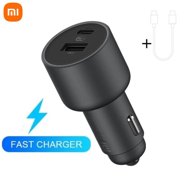 Controle el cargador de coche original Xiaomi 100W 5V 3A Adaptador de cargador QC de carga rápida USB dual para iPhone Samsung Huawei Xiaomi 10 Teléfono inteligente