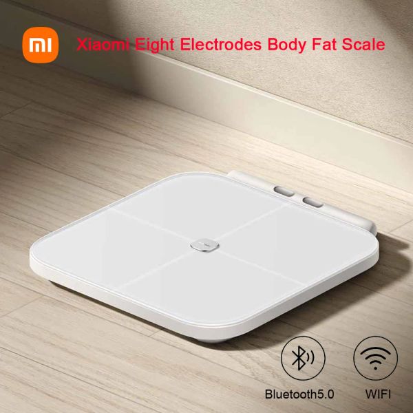 Contrôle Original Xiaomi huit électrodes balance de graisse corporelle double bande détection de fréquence cardiaque WiFi Bluetooth 5.0 télécommande 150KG Max