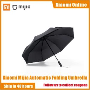 Control Original Xiaomi Mijia paraguas automático soleado lluvia aluminio a prueba de viento impermeable UV hombre y mujer verano invierno paraguas