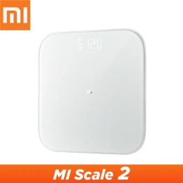 Contrôler l'original Xiaomi Mijia Scale 2 Bluetooth 5.0 Smart Scale de pesée Digital Led L'affichage fonctionne avec l'application MI Fit pour la fitness des ménages