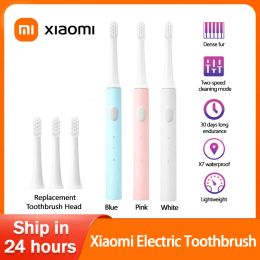 Control Original Xiaomi Mijia T100 Sonic cepillo de dientes eléctrico cepillo de dientes inteligente USB recargable impermeable IPX7 cepillos de dientes ultrasónicos