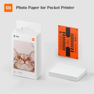 Contrôle du papier Photo Original Xiaomi pour imprimante de poche MI 50 pièces sans impression d'encre 3 pouces papier d'imprimante de collage adhésif couleur Durable