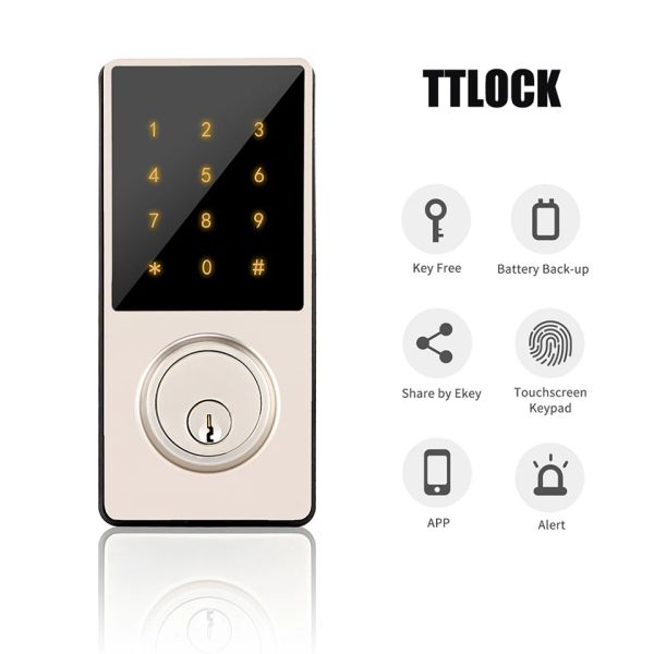 Contrôle Ospon ttlock wifi Bluetooth Internet télécommande Smart Dead Bolt Door Lock