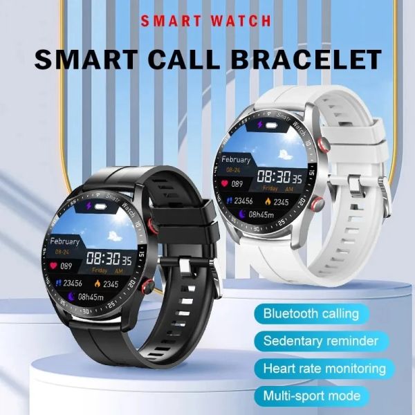 Contrôle des sports extérieurs Smart Watch Bluetooth appelez les femmes hommes tactile entièrement tactile multifonctionnel imperméable sang