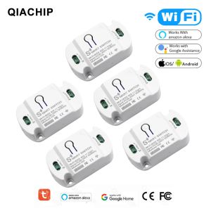 Contrôle QiAchip WiFi Mini Home Smart Home Remote sans fil 10A Doodle Smart Life App220V Breaker Timer avec Alexa Google Home