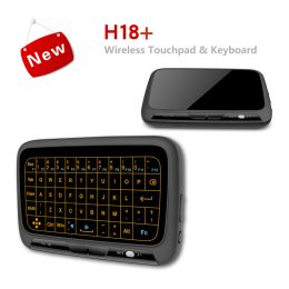 Besturing QWERTY H18+ MINI VOLLEDIGE TOUTS CREEN Toetsenbord 2.4GHz Air Mouse Touchpad Backlight Wireless toetsenbordplug en speel Smart toetsenbord