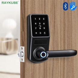 Contrôle Raykube A290 Smart Ringer Empreinte Porte de porte Dead Bolt TT Lock App Control Control ouvrez la porte avec la clé et la carte IC Smart Home