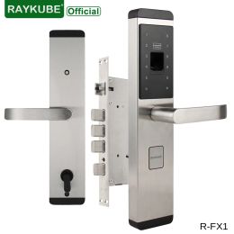 Besturing Raykube vingerafdrukvergrendeling voor Home Antitheft Deur Lock Keyless Smart Lock met digitale wachtwoord RFID ontgrendeld RFX1