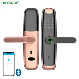 Control Raykube X8 Elektronische deurslot Intelligente biometrische deurvergrendelingen TT Lock -app Fingerprint Smart digitale sleutelloze deurslot