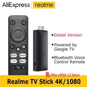 Contrôle REALME 4K TV Stick 1080p Smart Global Version 8 Go HDMI 2.1 Quadcore CPU Bluetooth Contrôle vocal Remote Google TV Stick Android