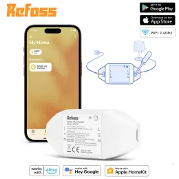 Control Refuss HomeKit Diy Smart Switch, Wifi Smart Switches, 1 2 4 Pack, Support Siri, Apple HomeKit, Alexa, Asistente de Google