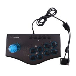 Contrôle du contrôleur de rocker de jeu rétro Arcade USB Joystick pour PS2 / PS3 / PC / Android Smart TV Vibrator intégré Huit direction Joystick