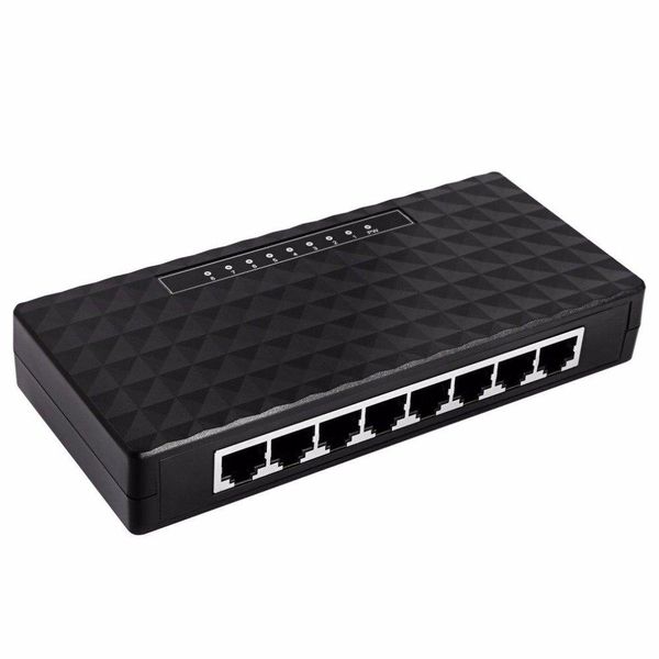 Contrôle RJ45 8 ports Portas gigabit mini commutateur réseau 1000 Mbps Ethernet Smart Switcher haute performance avec l'adaptateur d'alimentation EU