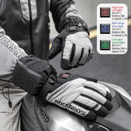 Regel RockBros Ski Gloves Batterij Powered Smart Electric Heating Gloves Waterdichte Riding Touch Screen Handschepen Outdoor Winter Winter