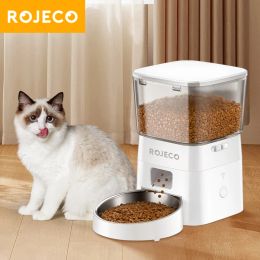 Contrôle Rojeco 2L Dispensateur d'aliments pour animaux de compagnie Smart Animal Dispentier pour les chiens d'aliments secs avec des accessoires à télécommande