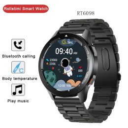 Contrôle Rolstimi Smart Watch Men Lady Sport Smartwatch NFC Access Contrôle Bluetooth appelle la température de la température cardiaque Détection d'oxygène sanguin