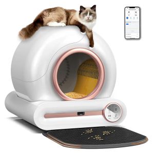 Contrôle de litière de chats auto-clienants toilettes intelligentes automatiques pour les chats Contrôle de la preuve électrique Splash Sandbox Sands pour animaux de compagnie Cat Cat wc