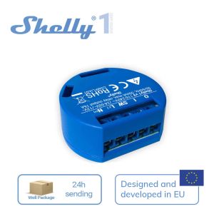 Controle Shelly 1 smart home wifi bediende estafetteschakelaar 16a een ingebedde webserver afstandsbediening lichten power lnes garagedeur gordijnen