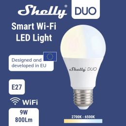 Control Shelly Duo RGBW/White 9W WiFi Smart Light LED Bulb Work con Alexa/Google Home 220240V Función de temporizador Dimmable Magic Bulb