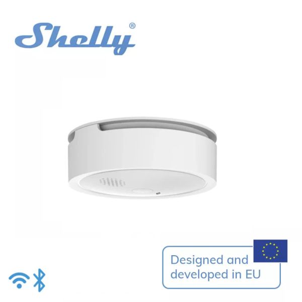 Contrôle Shelly Plus Alarme de fumée Wifi WiFi Smart Photoelectric Smoke Alarm efficace pour détecter les incendies lents qui ont des indications de LED Ioud Alarm