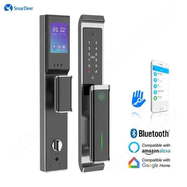 Contrôle Smardeer Smart Lock Biométric Biométric Finger Empreinte Lock pour l'application TTLOCK Fonctionne avec Alexa et Google adaptées aux portes de 4070 mm d'épaisseur