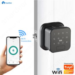 Besturing Smardeer Smart Lock voor WiFi Fingerprint Lock houten deur elektronische slot keyless invoer vingerafdruk/wachtwoord/kaart/key/app