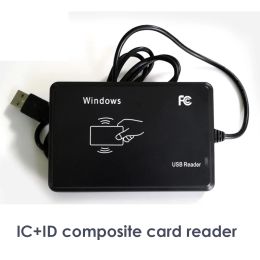 Contrôle lecteur de cartes à puce Aucun dispositif d'émission de pilote 125 kHz 13.56 MHz ID ID Deux fréquence USB RFID lecteur pour le contrôle d'accès