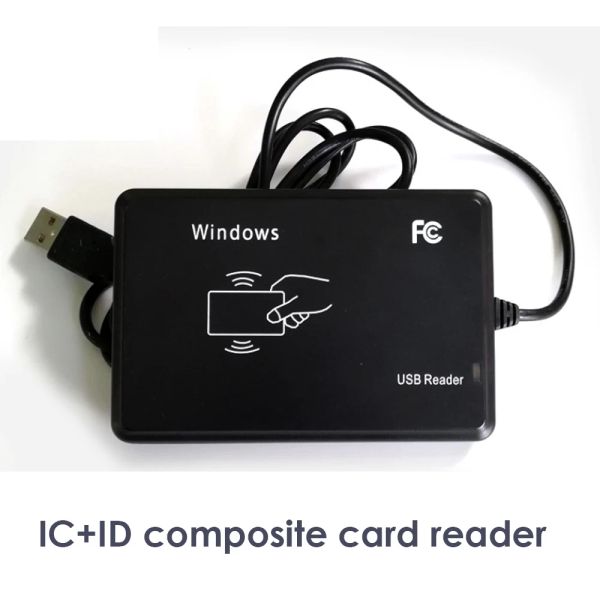 Control Lector de tarjetas inteligentes No hay dispositivo de emisión de controladores 125kHz 13.56MHz ID ID Dual Frecuencia USB RFID Reader para control de acceso