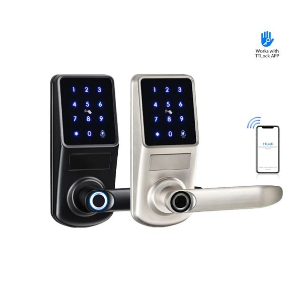 Control Smart Deadbolt Bloqueo sin llave Introducción electrónica Táctil Pantalla táctil frontal Bluetooth Ttlock Control Control PassCode Ekeys Locks Auto Door