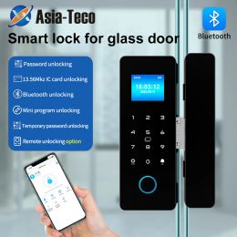 Besturing Slimme deurslot voor houten schuifdeur Hahalock -app Biometrische vingerafdrukvergrendeling Bluetooth IC -kaart Elektronische digitale slot