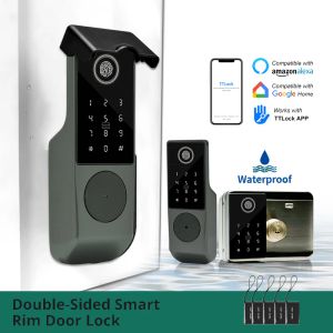 Contrôler le verrouillage de porte d'empreintes digitales intelligents pour extérieur avec IP68 Mot de passe étanche verrouillage de porte numérique Lock d'entrée sans clé Lock de porte pour la maison