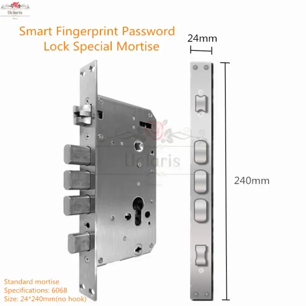 Contrôler le mot de passe de l'empreinte digitale intelligente Doorlock spécial Morttise en acier inoxydable 6068 Body Hardware Home Improvement Mechanical Locks