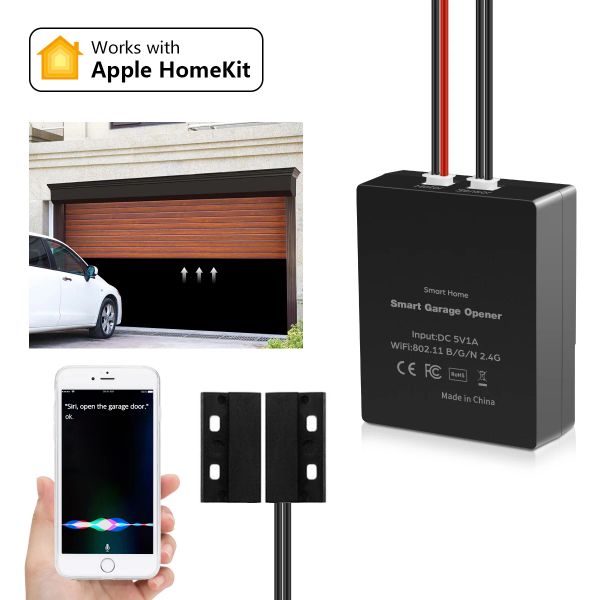 Control Smart Home Garage Puerta Controlador Controlador de controlador para Apple HomeKit Soporte Siri Voice Control Interruptor Wifi