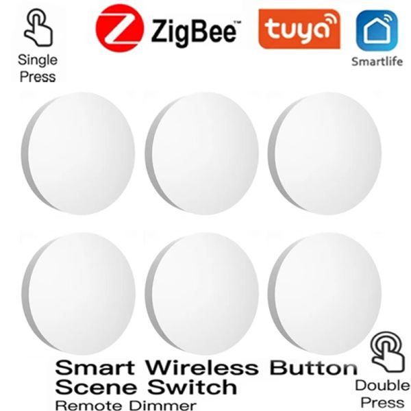 Contrôler la maison intelligente Tuya ZigBee bouton commutateur de scène liaison intelligente commutateur intelligent alimenté par batterie fonctionnant avec les appareils Smart Life Zigbee